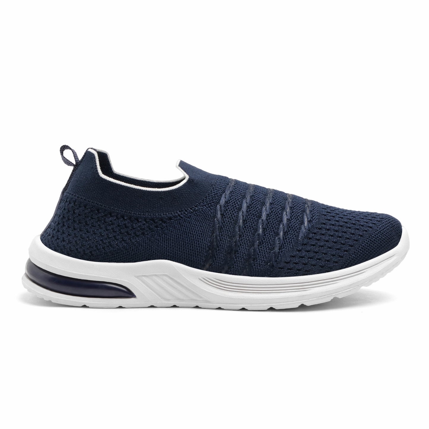 Women’s Navy Blue Slip-On Sports Sneakers – Lightweight & Breathable Walking Shoes