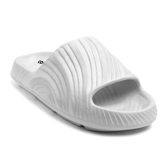 Men’s White Comfort Slides – Lightweight Slip-on Slippers for Everyday Casual Wear