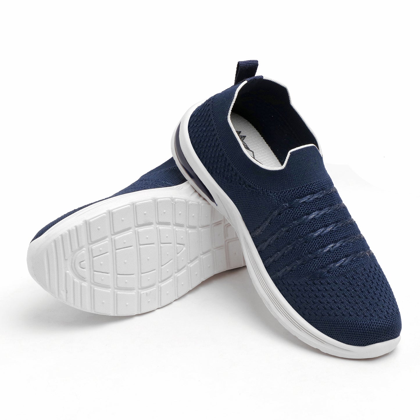 Women’s Navy Blue Slip-On Sports Sneakers – Lightweight & Breathable Walking Shoes