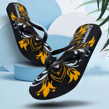 Cordmans BloomWave – Women’s Black Floral Print Flip-Flops
