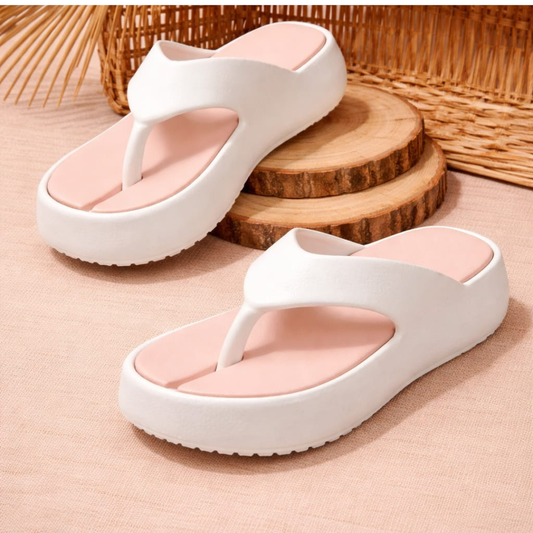 Jasmin Pink Flip-Flops for Women – Minimalist Thick Sole Fashion Slippers
