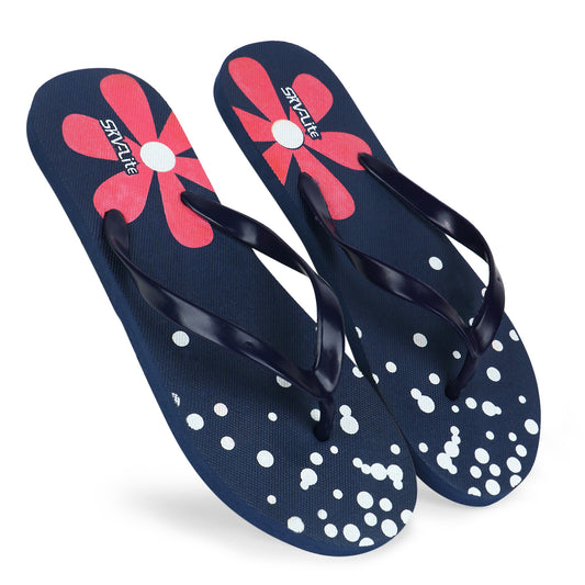 Cordmans BloomPop – Women’s Navy Blue Polka & Floral Flip-Flops