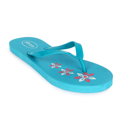 Cordmans BloomStep – Women’s Aqua Blue Floral Flip-Flops