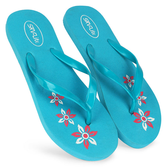Cordmans BloomStep – Women’s Aqua Blue Floral Flip-Flops