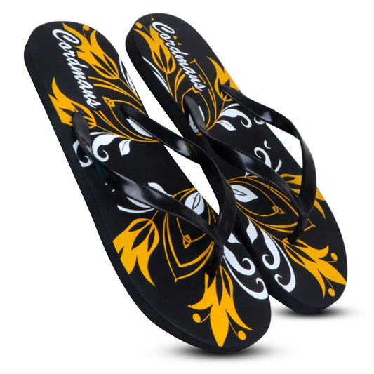 Cordmans BloomWave – Women’s Black Floral Print Flip-Flops