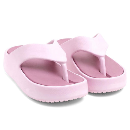 Women's Pink Platform Flip-Flop Sandals – Stylish Casual Summer Slippers