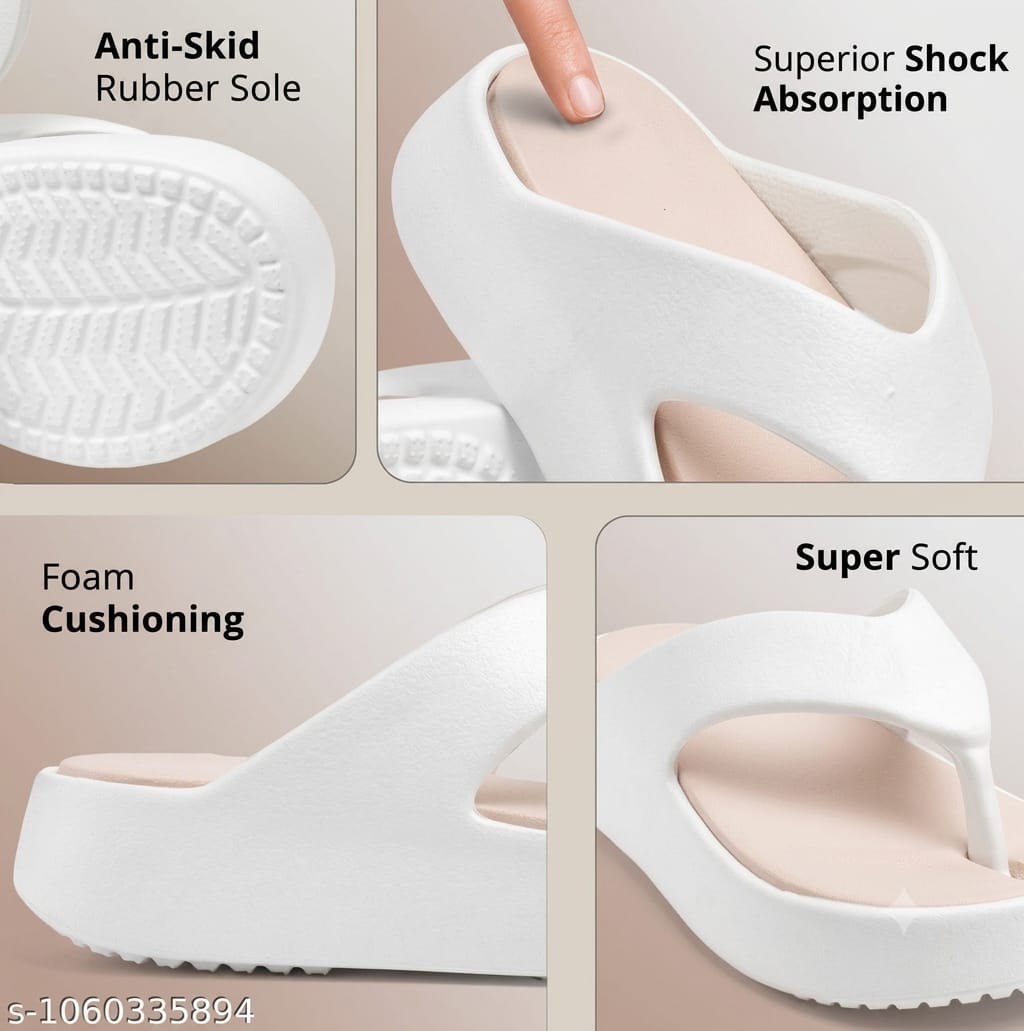 Cordmans Women’s Soft Comfort Platform Flip Flops – White & Pink