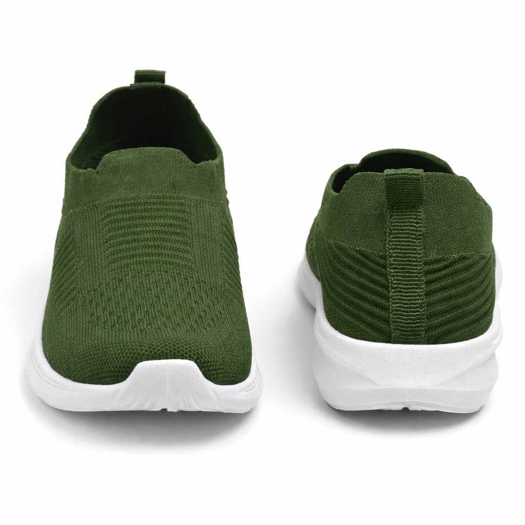 Women’s Olive Green Lightweight Knit Slip-On Sneakers