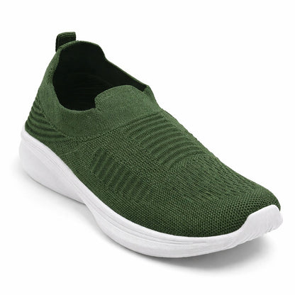 Women’s Olive Green Lightweight Knit Slip-On Sneakers