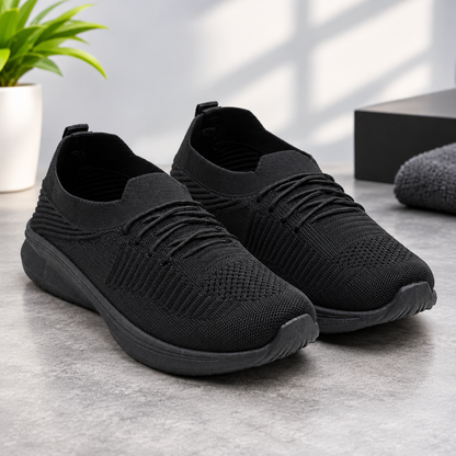 Women’s Black Lightweight Mesh Sneakers – Stylish & Comfortable Everyday Shoes